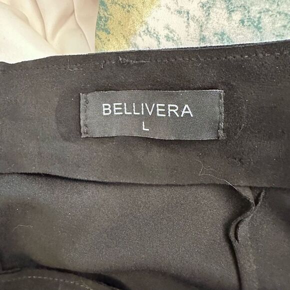 Bellivera Straight Microsuede Slit Front Pencil Skirt Black Large - Picture 3 of 3